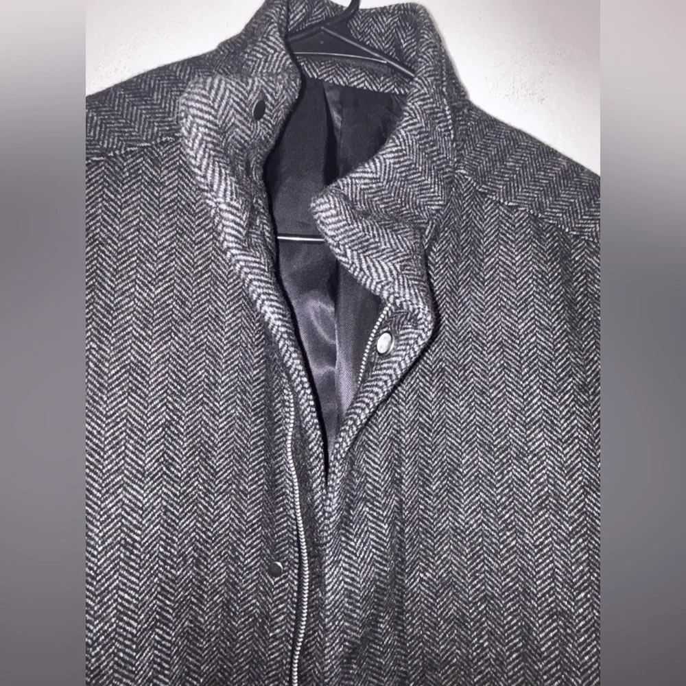 H&M Tweed  Men's Gray Trench Coat